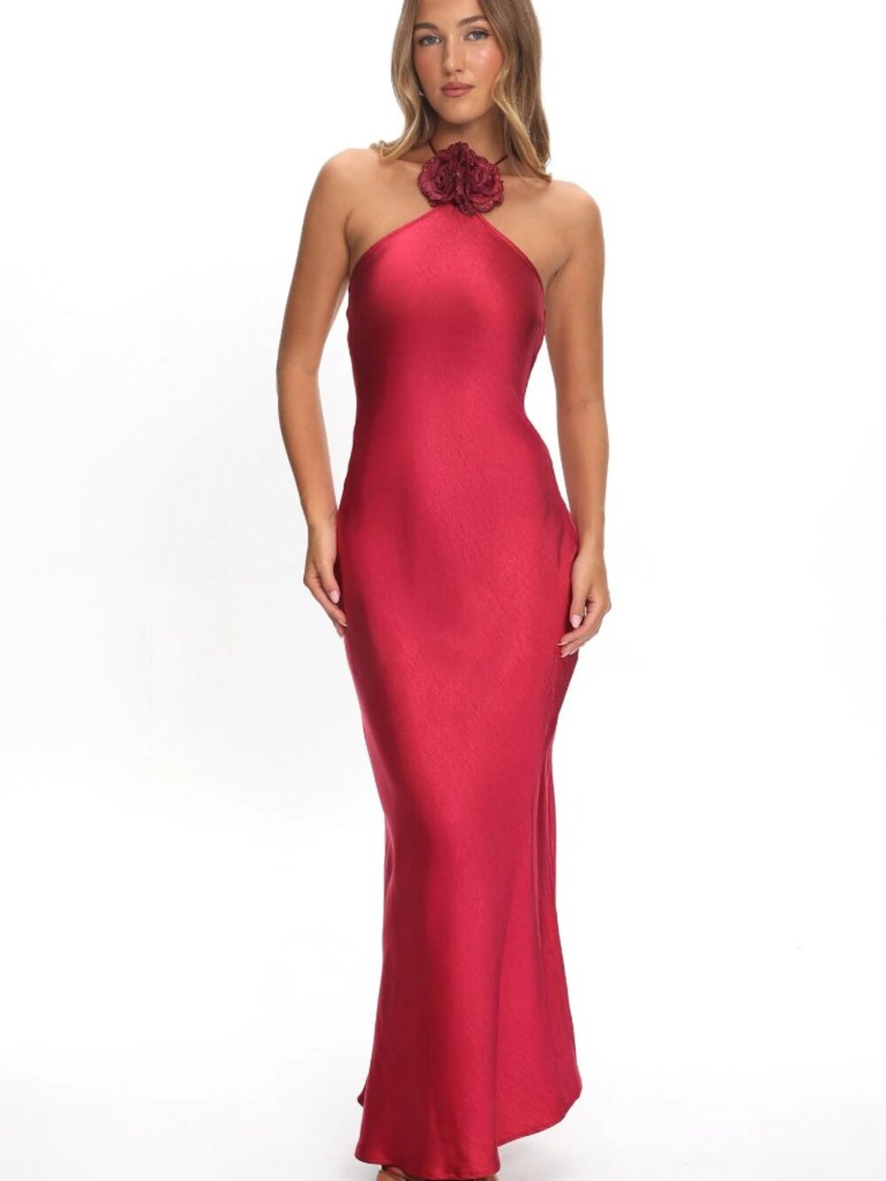 Selfie Leslie High Roller Flower Decoration Halter Dress US SIze 8